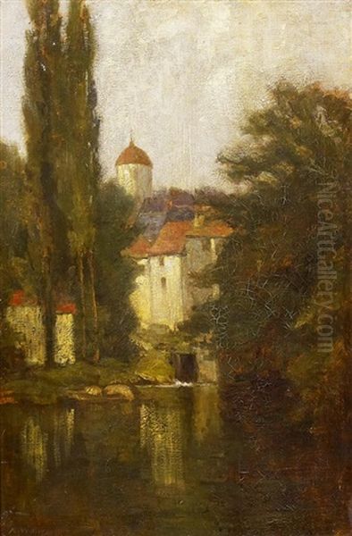 Im Park Eines Wasserschlosses Oil Painting by Alfred Withers