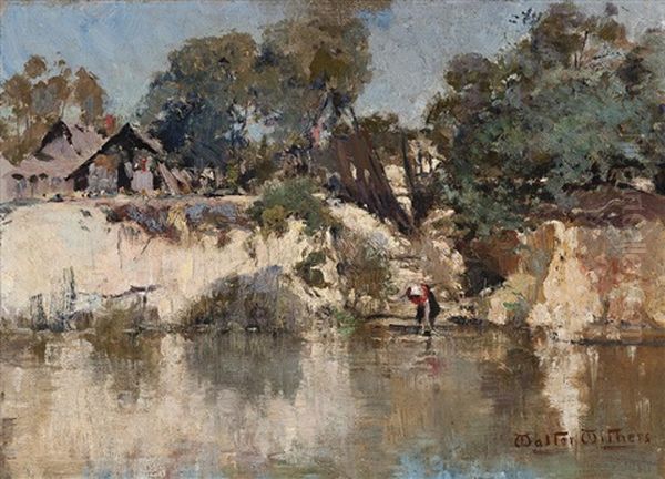 Yarra River Cottage Oil Painting by Walter Herbert Withers