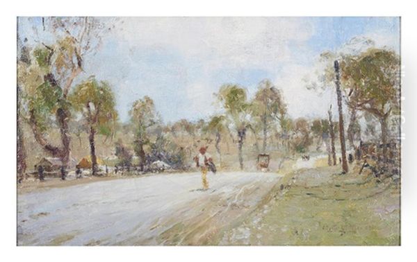 (eltham Road, Heidelberg) Oil Painting by Walter Herbert Withers