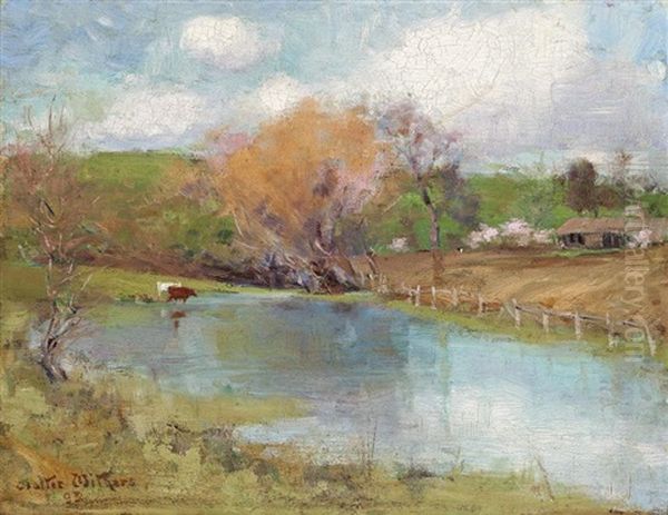 Spring Landscape Oil Painting by Walter Herbert Withers