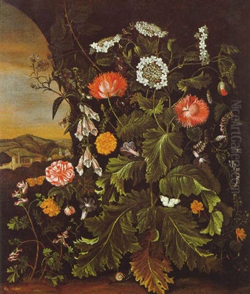 Blumen In Einem Waldgrund Oil Painting by Alida Withoos