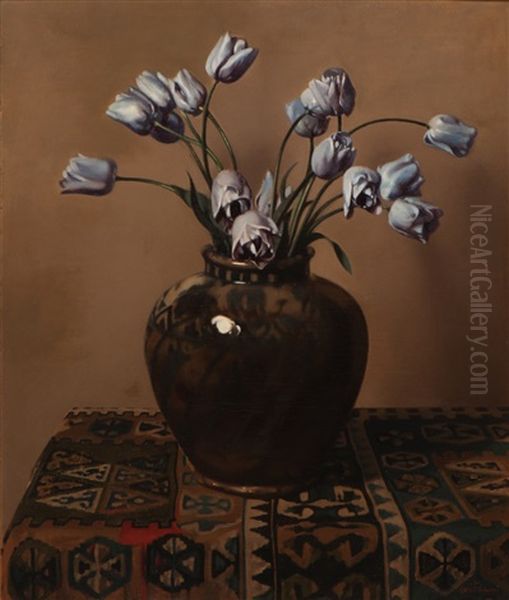 Still Life With Tulips In A Vase Oil Painting by Willem Arnoldus Witsen