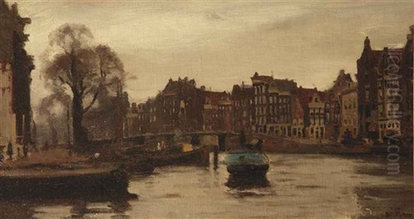 View Of The Oude Waal, Amsterdam Oil Painting by Willem Arnoldus Witsen