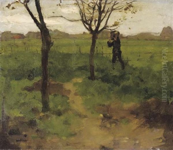 Boomgaard - Working In The Orchard Oil Painting by Willem Arnoldus Witsen