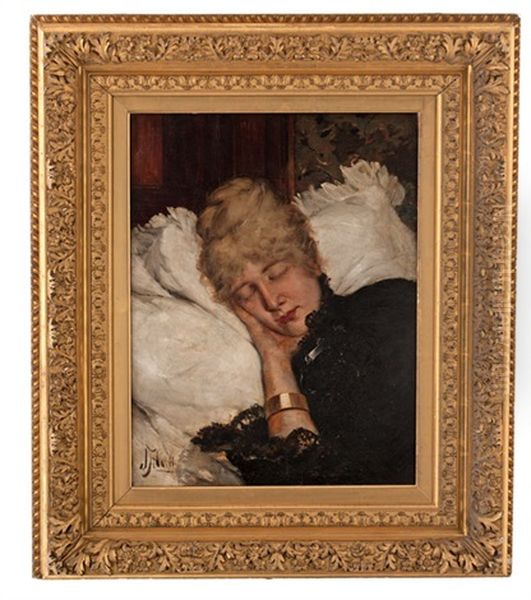 A Woman Asleep Oil Painting by John Henry Witt