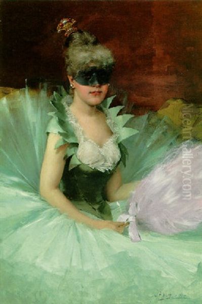 The Masked Beauty Oil Painting by John Henry Witt