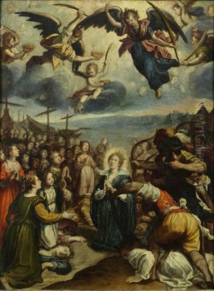 The Martyrdom Of Saint Ursula Oil Painting by Peter de Witte the Elder