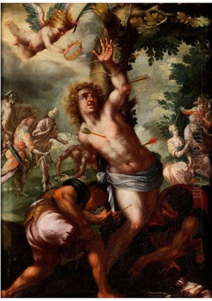 Das Martyrium Des Heiligen Sebastian Oil Painting by Peter de Witte the Elder