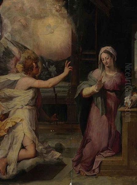 The Annunciation Oil Painting by Peter de Witte the Elder