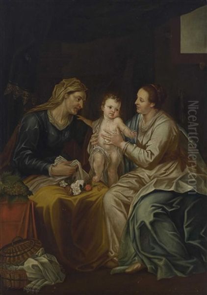 Maria Mit Dem Kind Und Hl. Anna Oil Painting by Peter de Witte the Elder