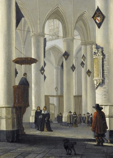 Kircheninterieur Mit Einer Hochzeitszeremonie Oil Painting by Emanuel de Witte