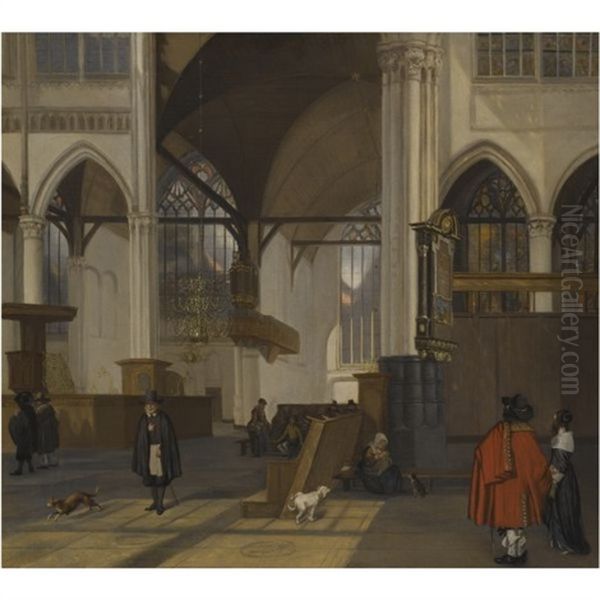 The Interior Of Theoude Kerk, Amsterdam Oil Painting by Emanuel de Witte