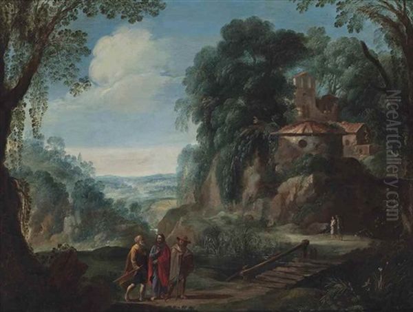 Christ On The Road To Emmaus Oil Painting by Gaspar de Witte