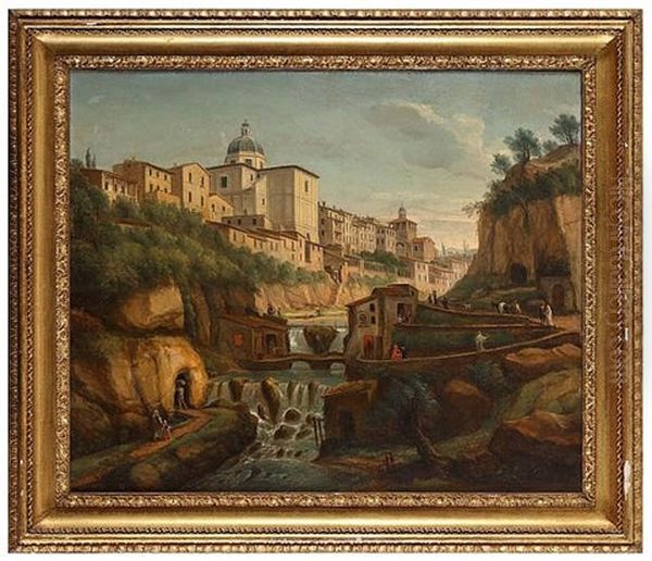 View Of Ronciglione Oil Painting by Gaspar van Wittel