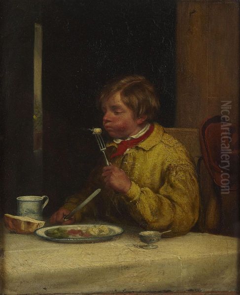 A Tasty Morsel Oil Painting by William Bromley