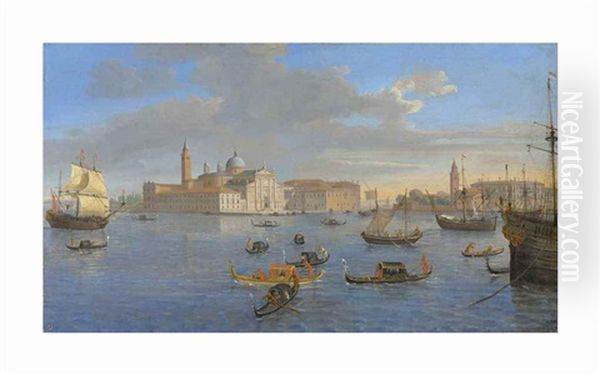 The Island Of San Giorgio Maggiore, Venice, Viewed From The Bacino Oil Painting by Gaspar van Wittel