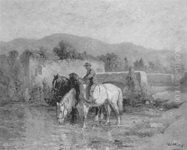 Gardien Et Chevaux by Walther Guenther Julian Witting