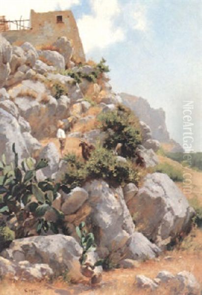 Auf Capri Oil Painting by Walther Guenther Julian Witting