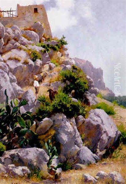 Capri Oil Painting by Walther Guenther Julian Witting