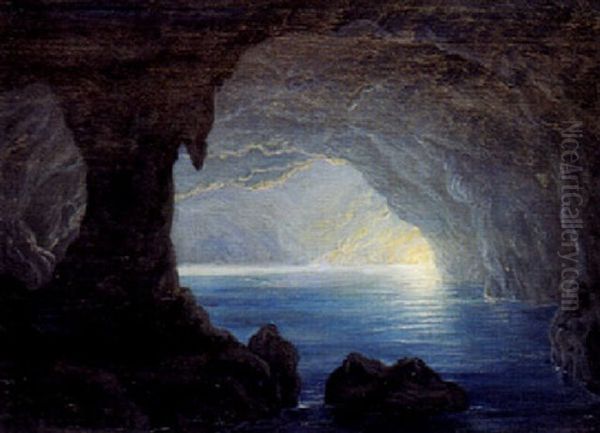 Den Bla Grotte Oil Painting by Laura Margarethe Wittusen