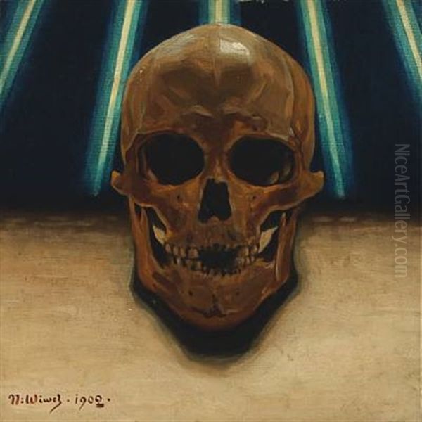 Composition With Skull Oil Painting by Niels Wiwel