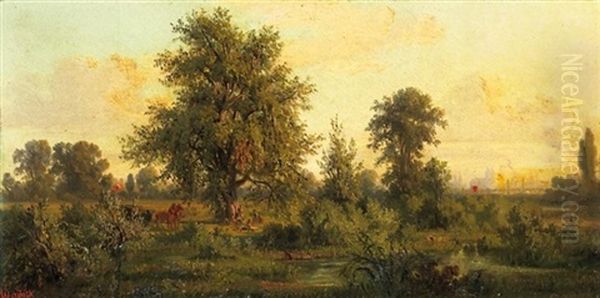 In Der Magdeburger Borde Oil Painting by Edmund Louis Wodick