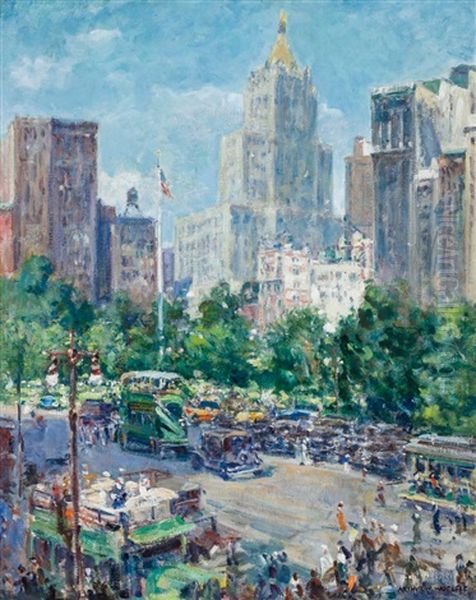 Madison Square Oil Painting by Arthur William Woelfle