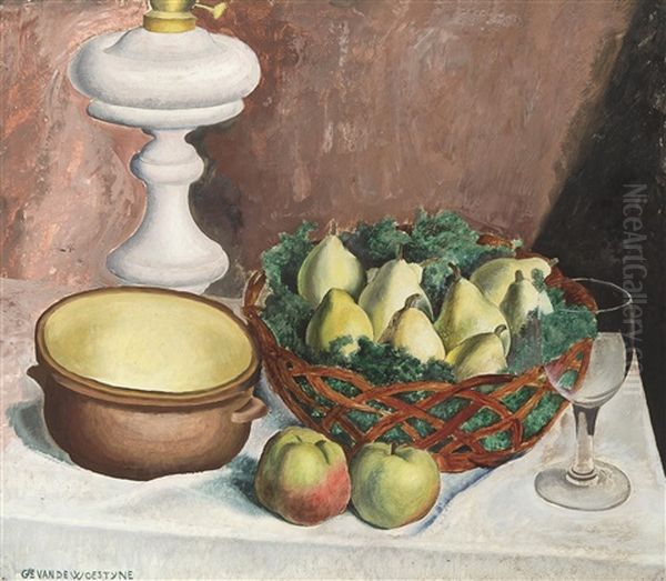 Still Life With Pears And Apples (ca. 1939) Oil Painting by Gustave van de Woestyne