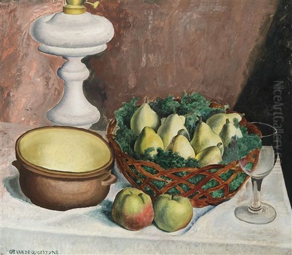 Nature Morte Aux Poires Et Aux Pommes Oil Painting by Gustave van de Woestyne