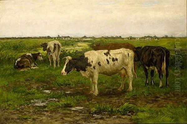 Een Grijze Namiddag Oil Painting by Herman Gerhardus Wolbers