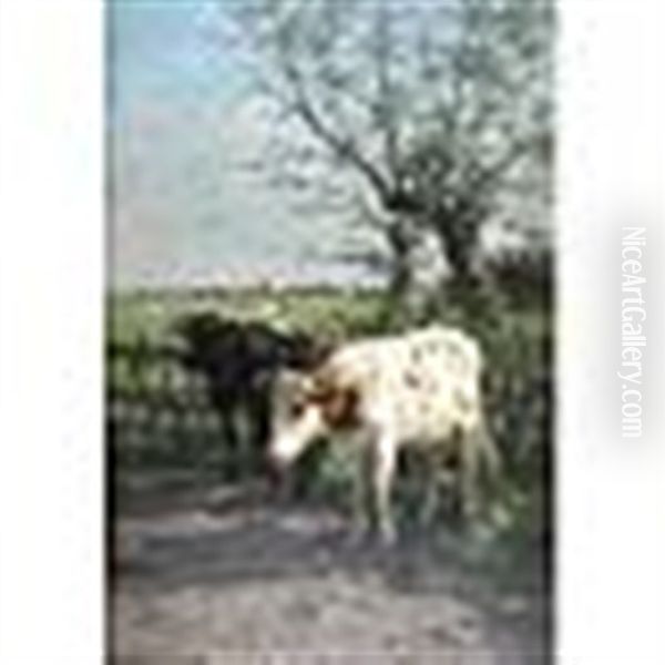 Out To Pasture Oil Painting by Herman Gerhardus Wolbers