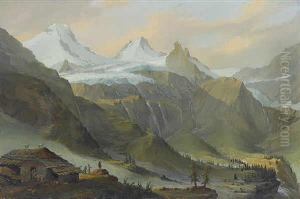 Blick Von Breitlauinen Gegen Den Breithorngletscher Oil Painting by Caspar Wolf