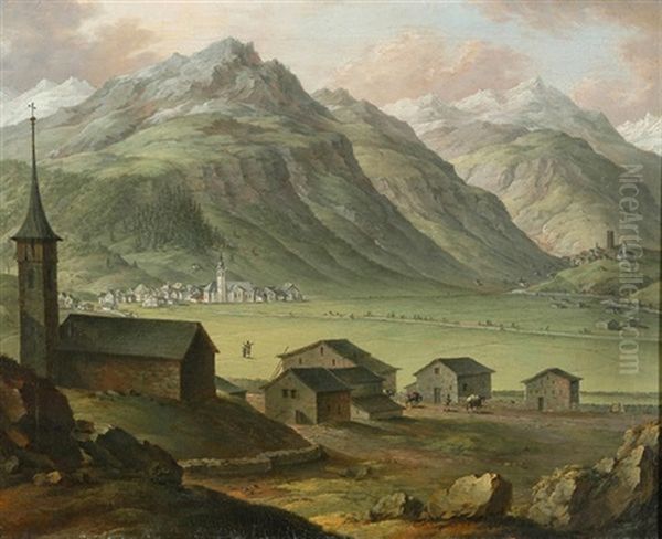 Blick Von Andermatt Gegen Hospental Oil Painting by Caspar Wolf