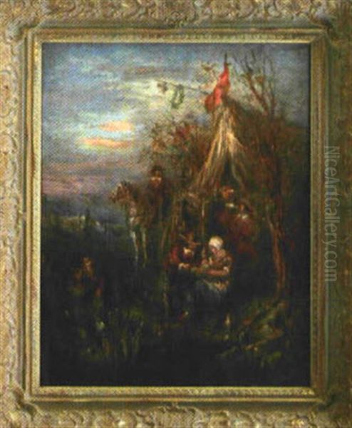 Lagerszene Mit Ausgelassenen Landsknechten Und Ihren Weibern Oil Painting by Rudolf Robert Wolf