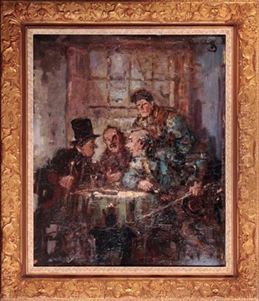 Tischgesellschaft Oil Painting by Rudolf Robert Wolf