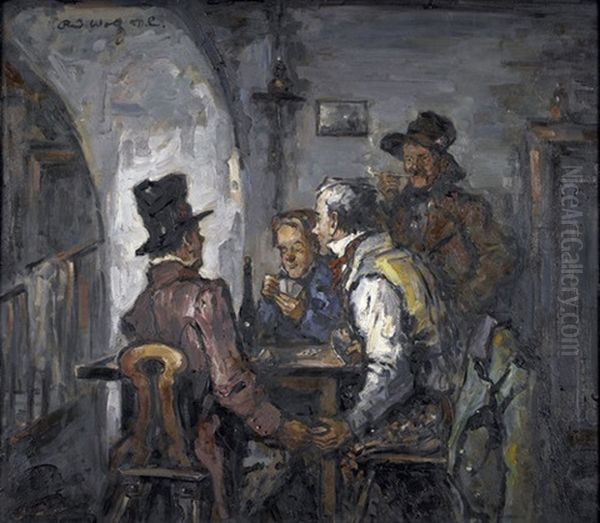 Die Falschspieler Oil Painting by Rudolf Robert Wolf