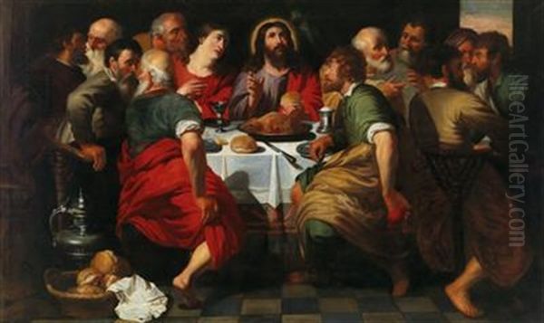 The Last Supper (collaboration With Workshop) Oil Painting by Artus Wolfaerts