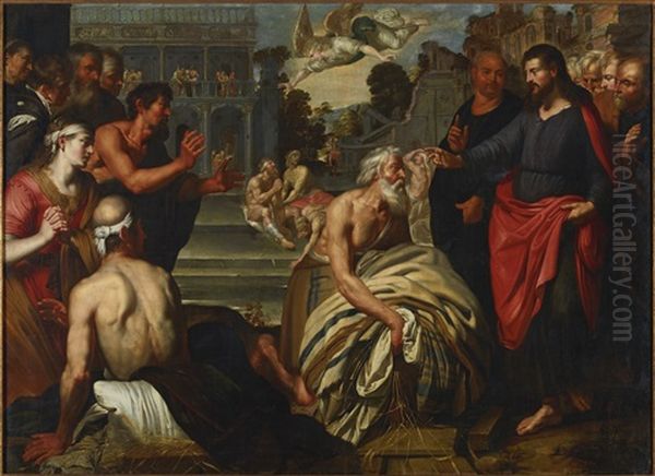 The Pool Of Bethesda Oil Painting by Artus Wolfaerts