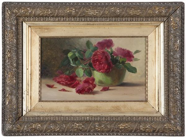 Still Life With Red Roses Oil Painting by Sarah Bender de Wolfe