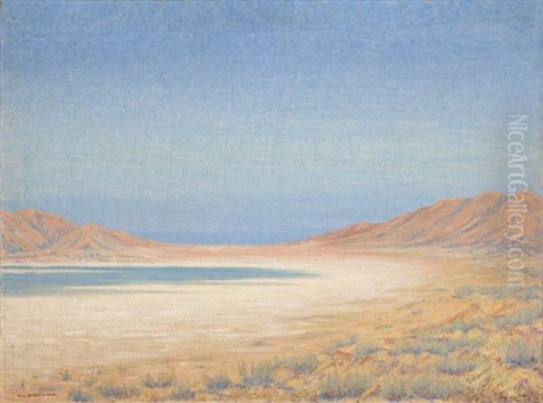 Alkali Lake - Daggett, Cal. Oil Painting by Wallace Leroy de Wolfe