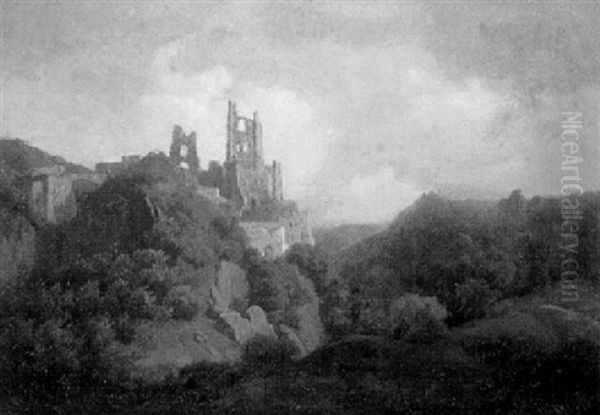 Ruine Gerolstein In Der Eifel Oil Painting by Balduin Wolff