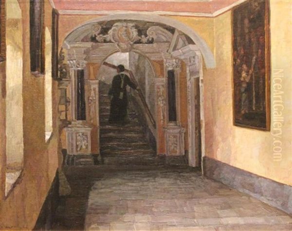 Interior Oil Painting by Eugen Wolff