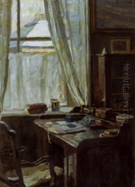 Arbeitszimmerinterieur Oil Painting by Eugen Wolff