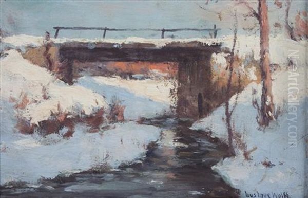 Snowscape Oil Painting by Gustav Wolff