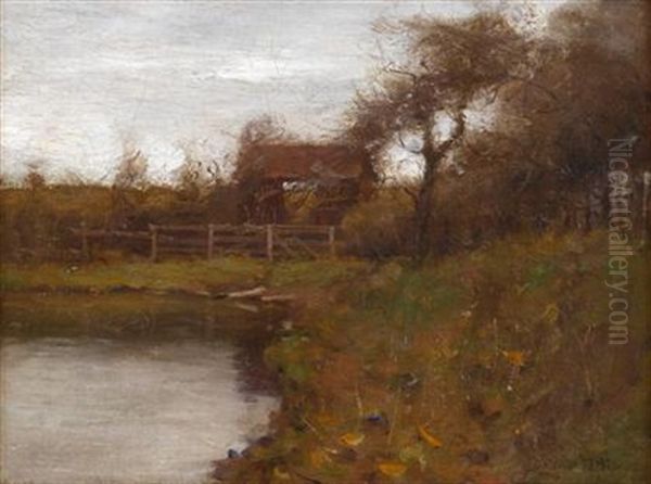 Autumn Landscape Oil Painting by Gustav Wolff