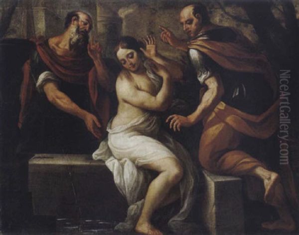 Susanna Und Die Beiden Alten Oil Painting by Johann Andreas Wolff