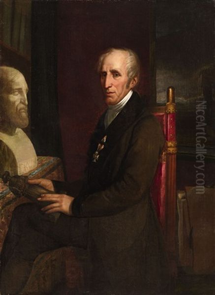 A Portrait Of Friedrich Christian Becherer Oil Painting by Johannes Eduard Wolff