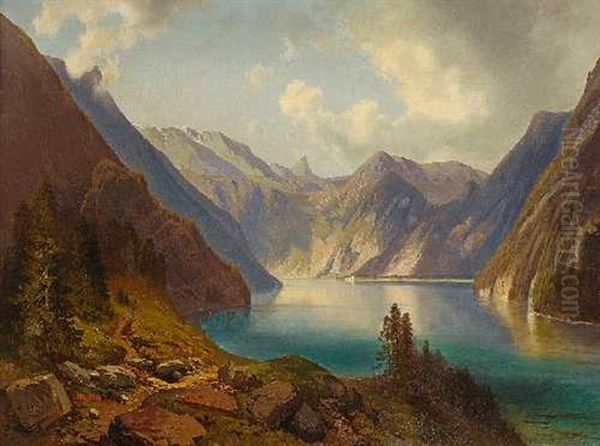 Der Konigssee Oil Painting by Max Wolfinger