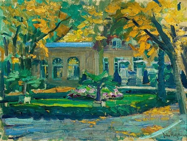 Das Alte Restaurant Im Stadtpark Steglitz Oil Painting by Julie Wolfthorn