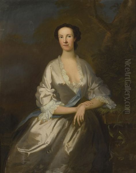 Portrait Of A Lady Oil Painting by John Wollaston